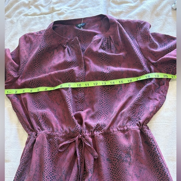 RAILS | Women’s 100% Silk Drawstring Hana Shirt Dress In Red Python Size M - Picture 7 of 8